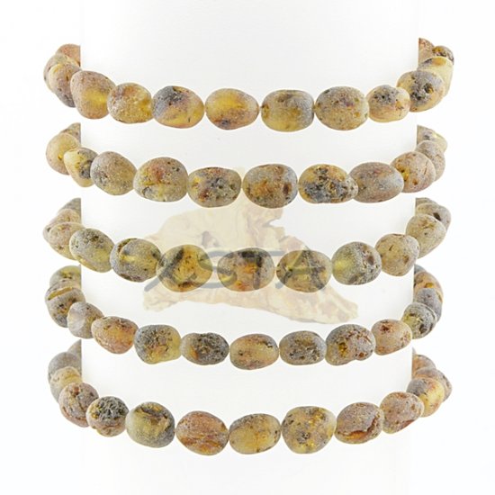 Amber raw bracelet olive beads